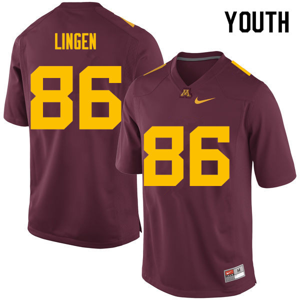 Youth #86 Brandon Lingen Minnesota Golden Gophers College Football Jerseys Sale-Maroon